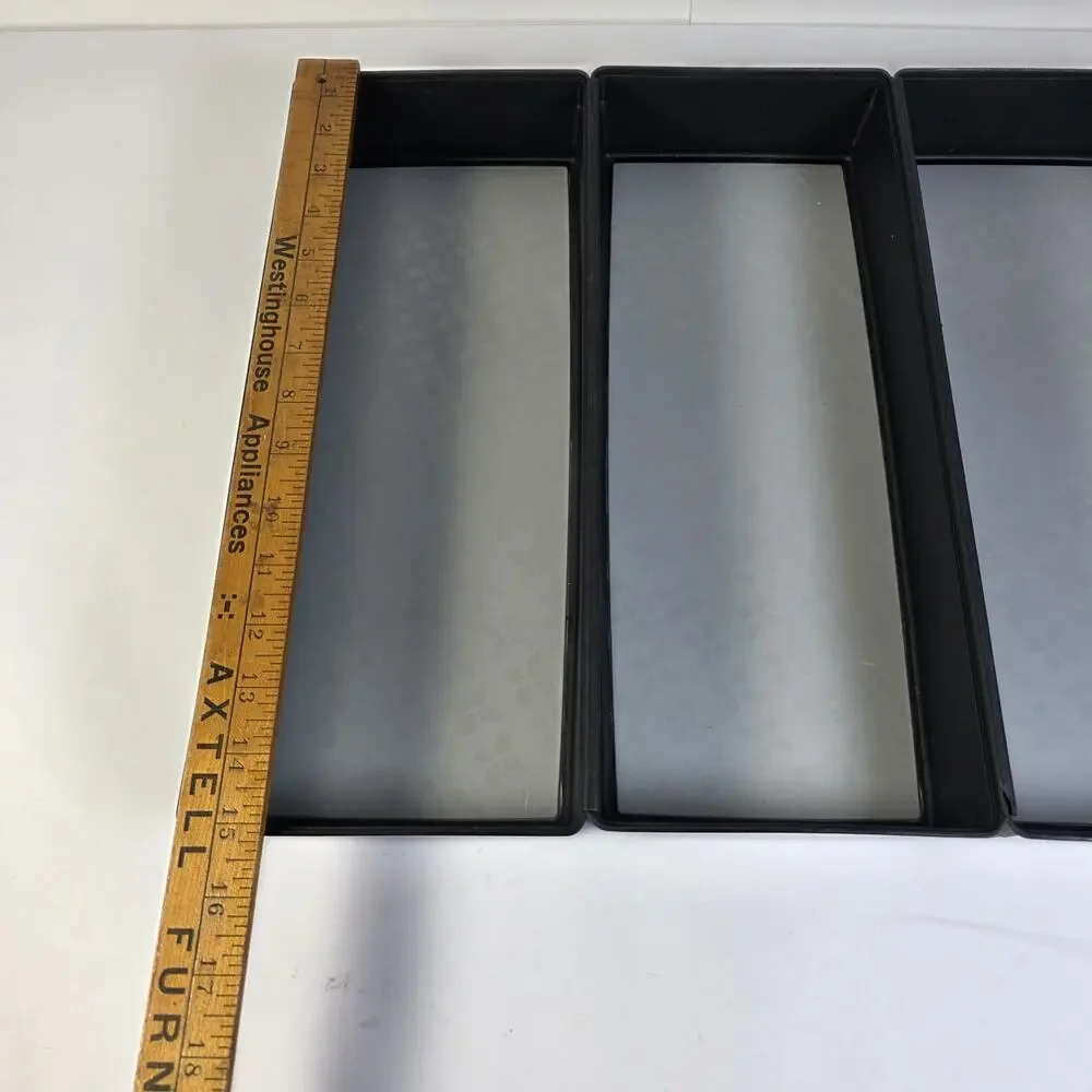 3 Rubbermaid Drawer Organizers Black/Gray 6 x 15 x 2 inches Drawer Storage